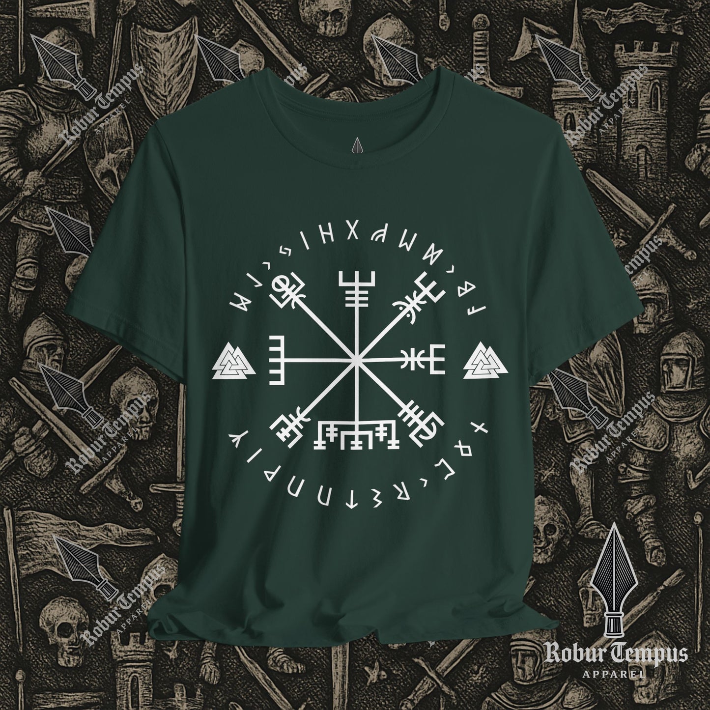 Vegvisir Runic Lettering T-Shirt
