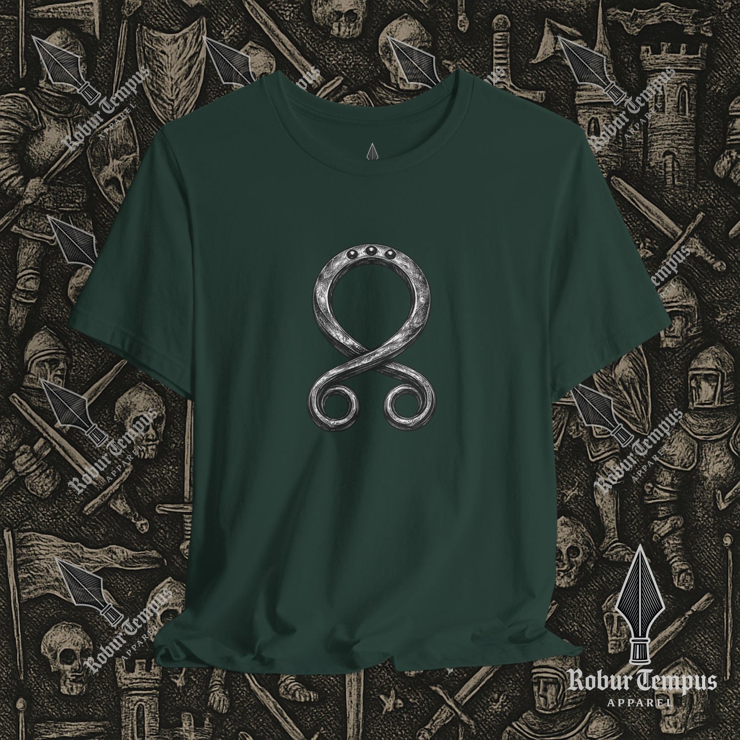 Steel Troll Cross Norse Charm Graphic T-Shirt