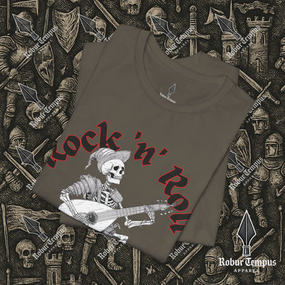 Rock N Roll Skeleton Playing a Lute Graphic T-Shirt