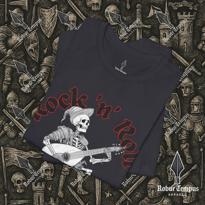 Rock N Roll Skeleton Playing a Lute Graphic T-Shirt