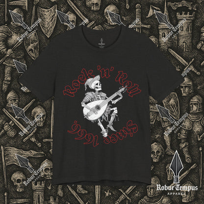 Rock N Roll Skeleton Playing a Lute Graphic T-Shirt