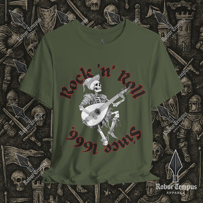 Rock N Roll Skeleton Playing a Lute Graphic T-Shirt