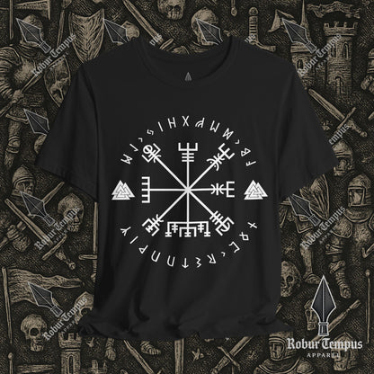 Vegvisir Runic Lettering T-Shirt