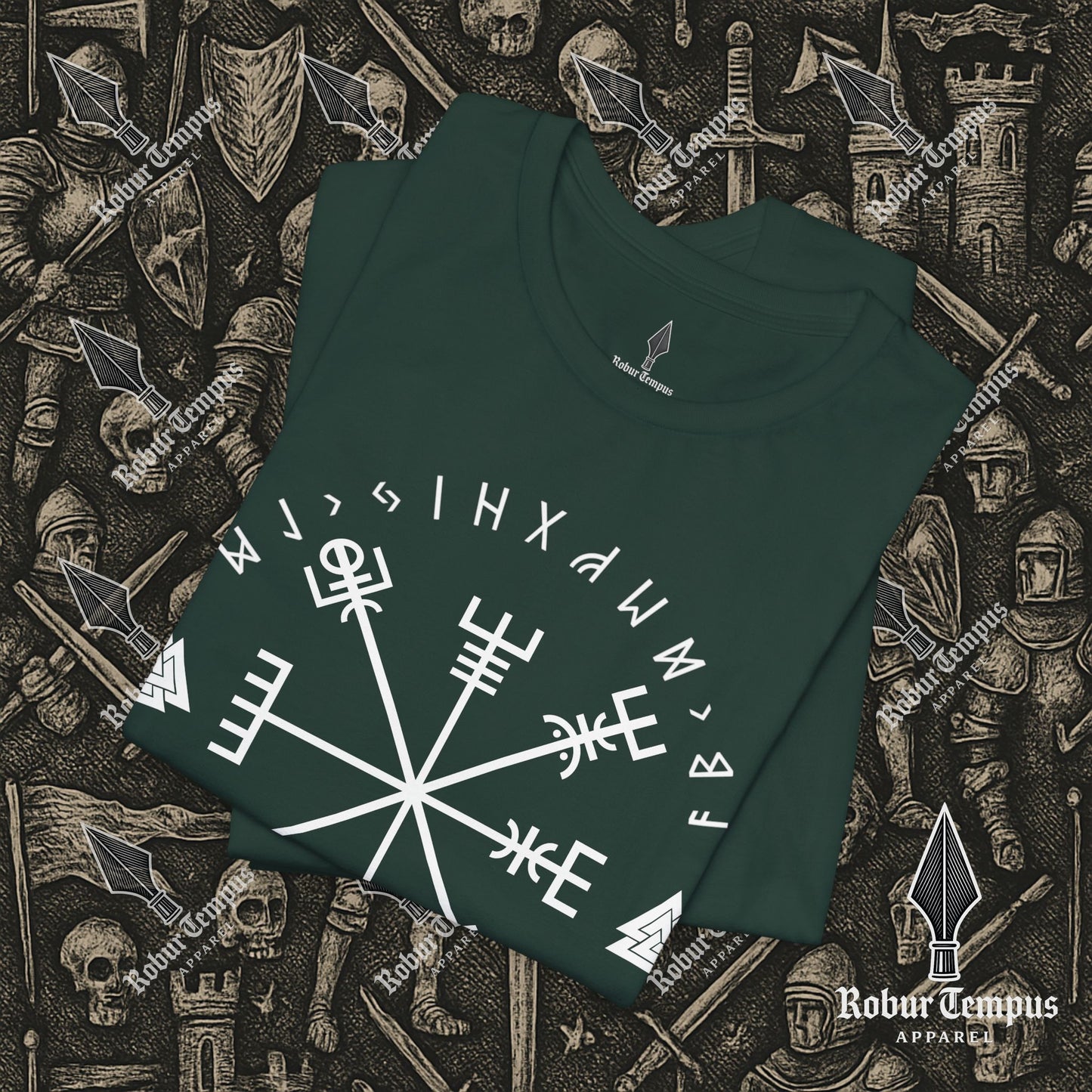 Vegvisir Runic Lettering T-Shirt