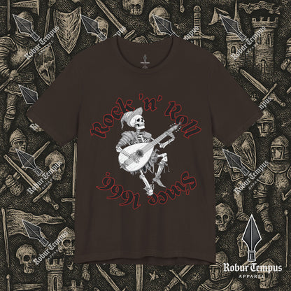 Rock N Roll Skeleton Playing a Lute Graphic T-Shirt