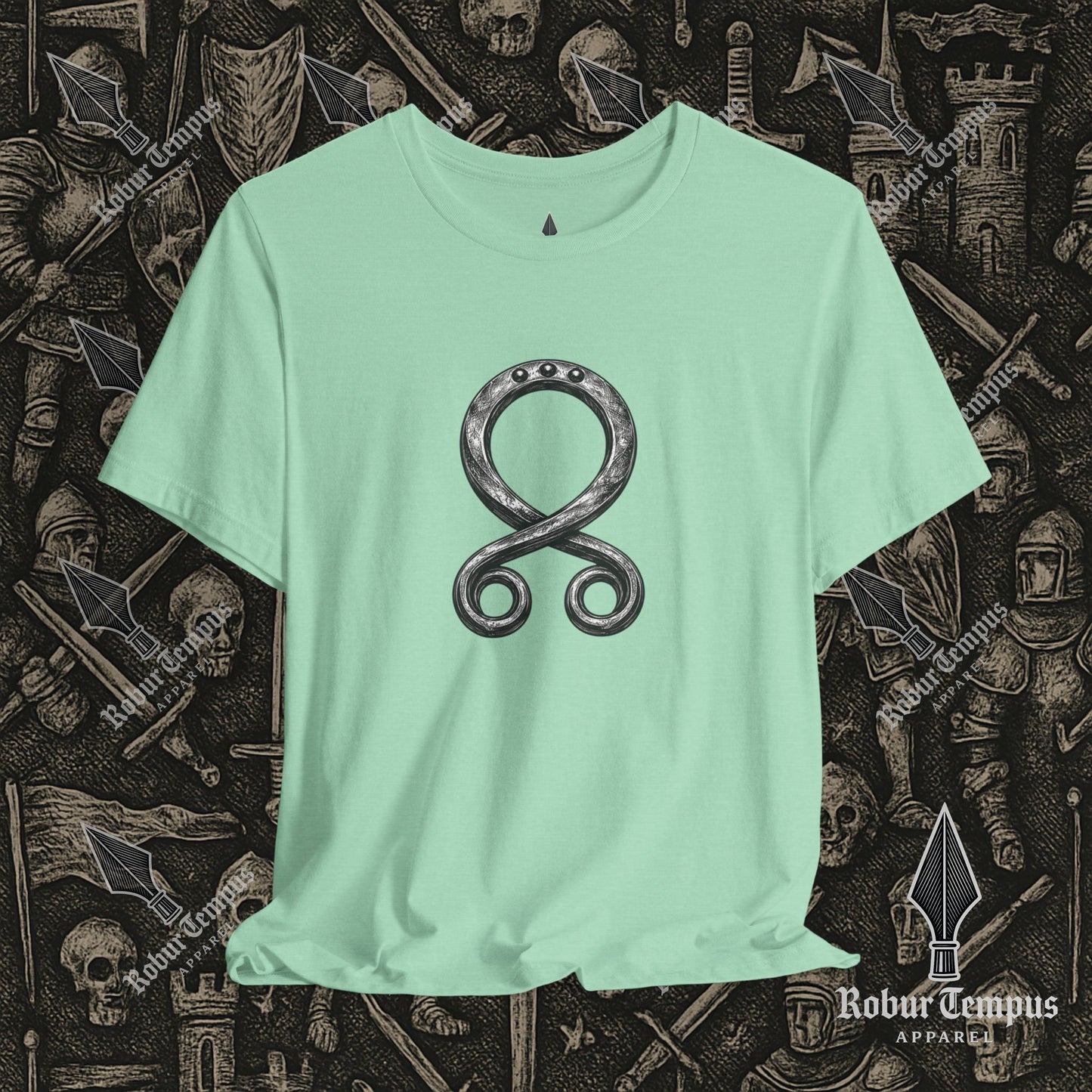 Steel Troll Cross Norse Charm Graphic T-Shirt