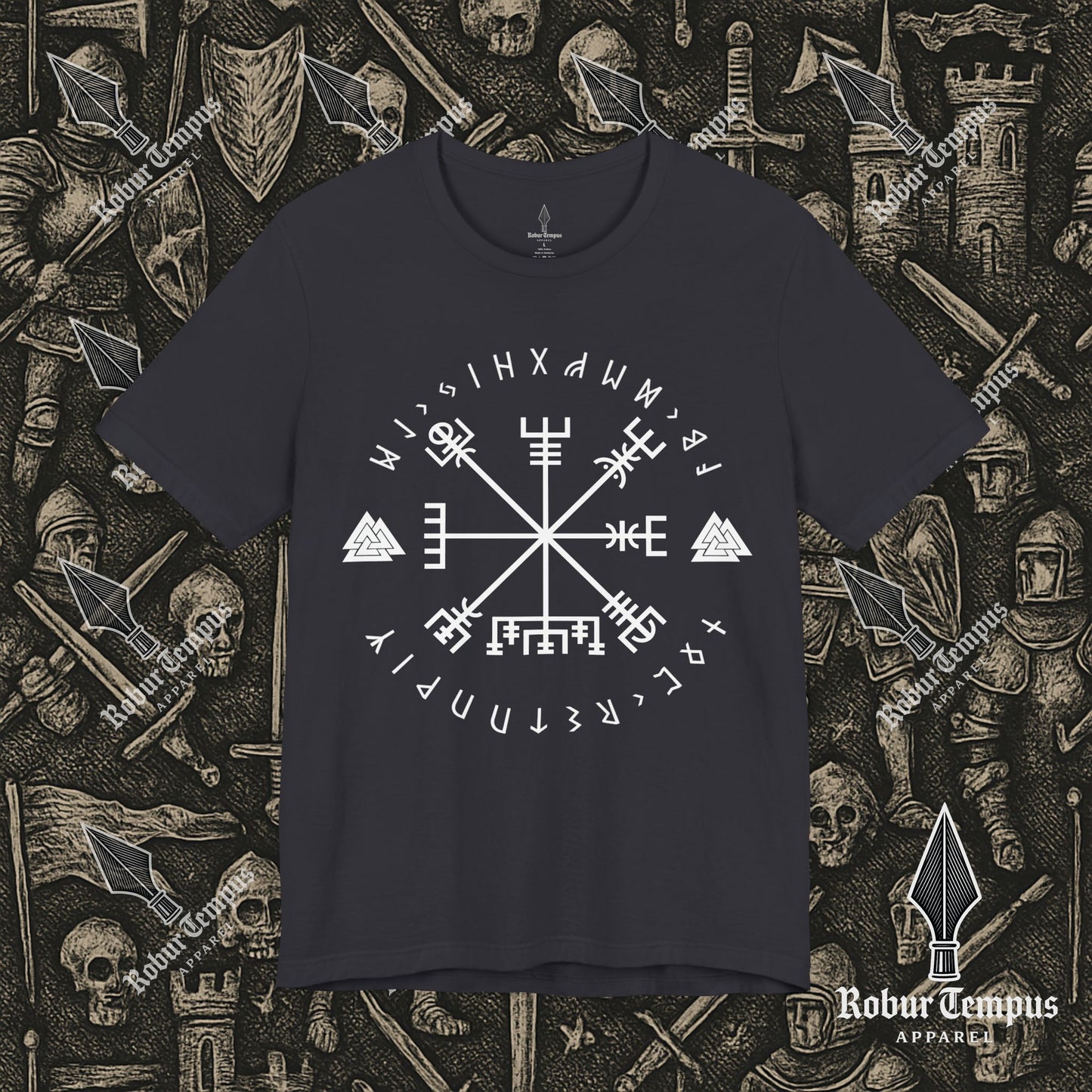 Vegvisir Runic Lettering T-Shirt