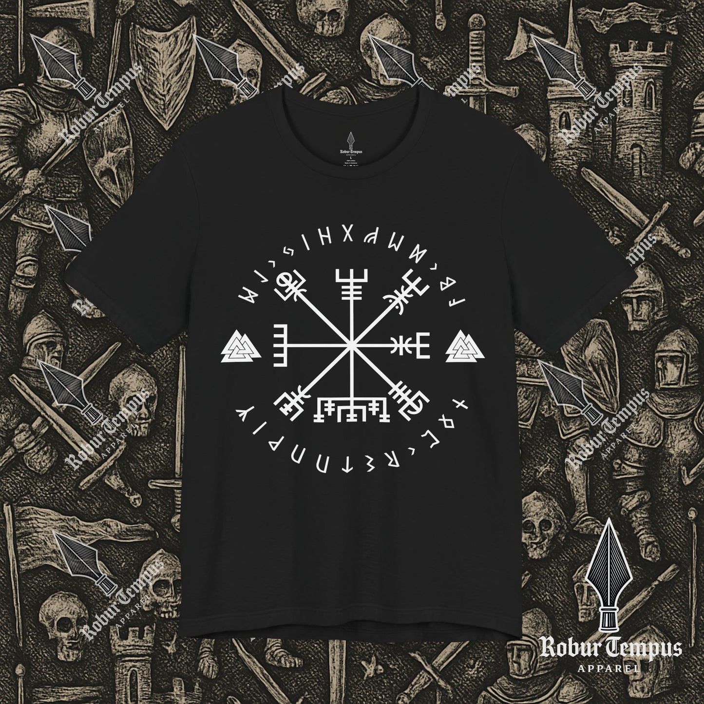 Vegvisir Runic Lettering T-Shirt