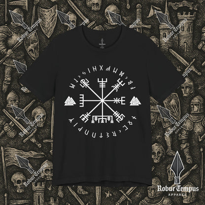 Vegvisir Runic Lettering T-Shirt