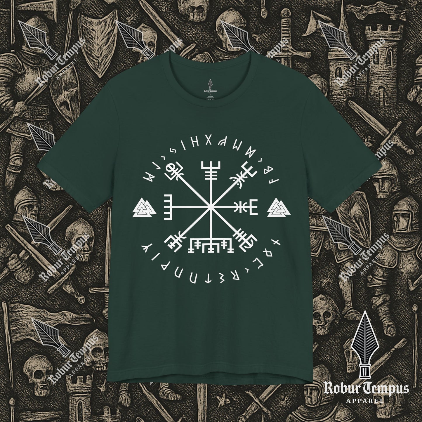 Vegvisir Runic Lettering T-Shirt