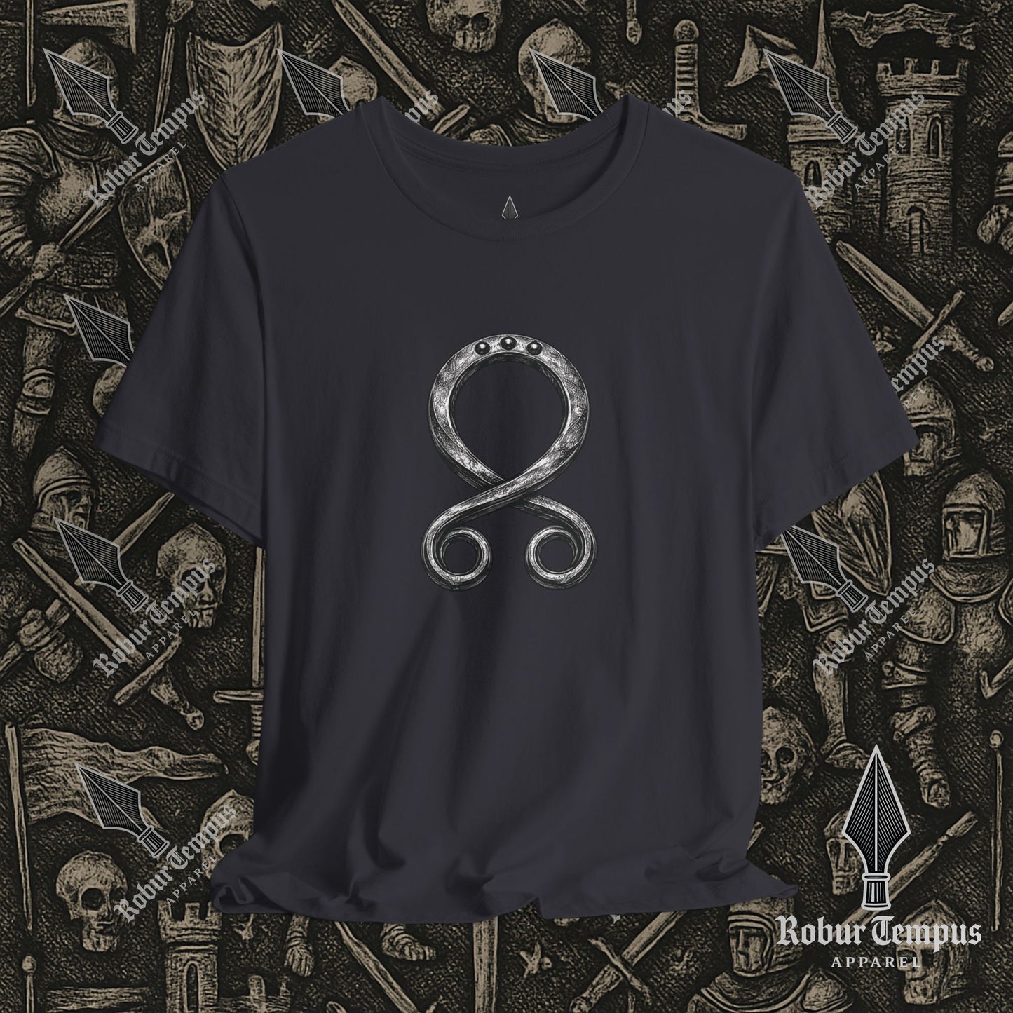 Steel Troll Cross Norse Charm Graphic T-Shirt