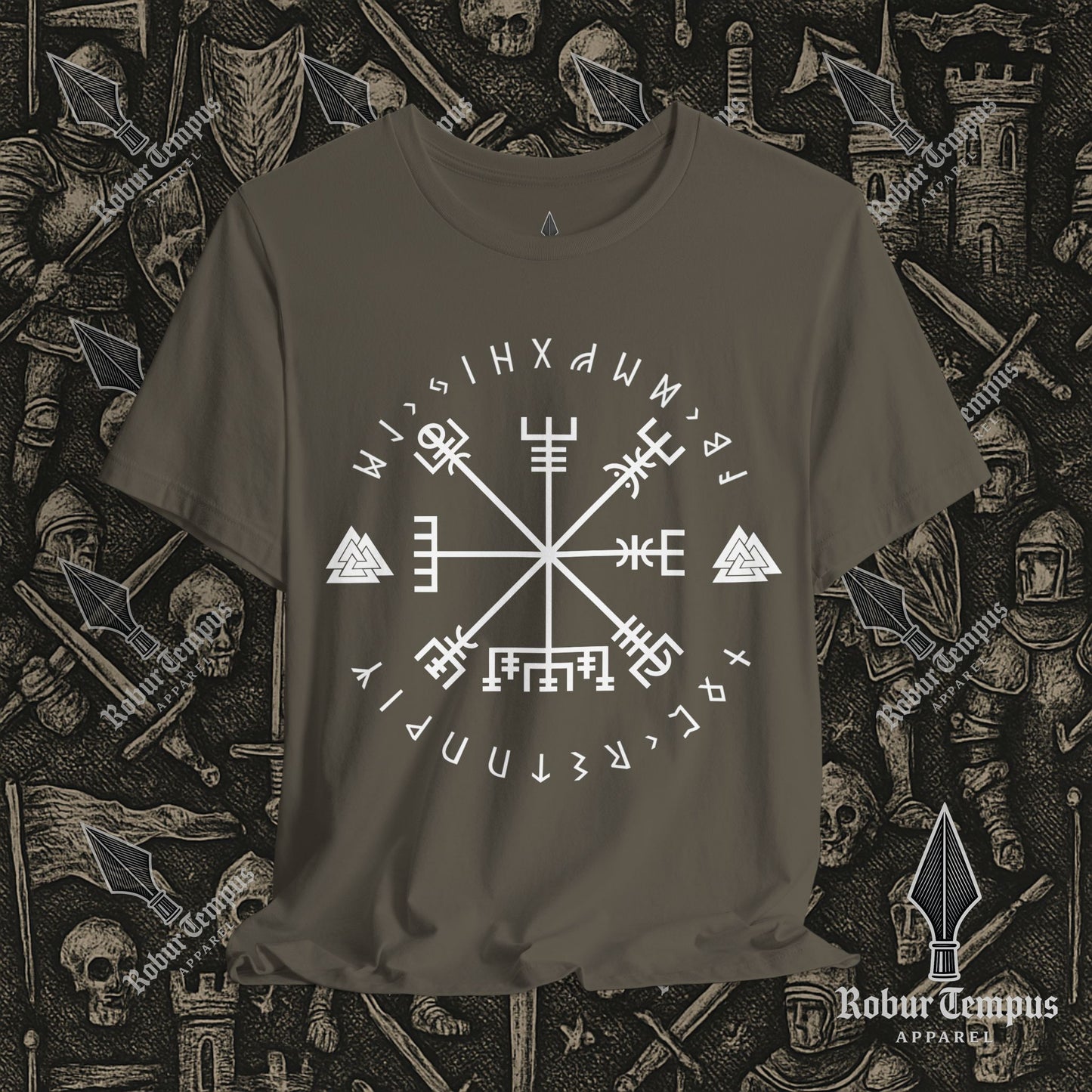 Vegvisir Runic Lettering T-Shirt