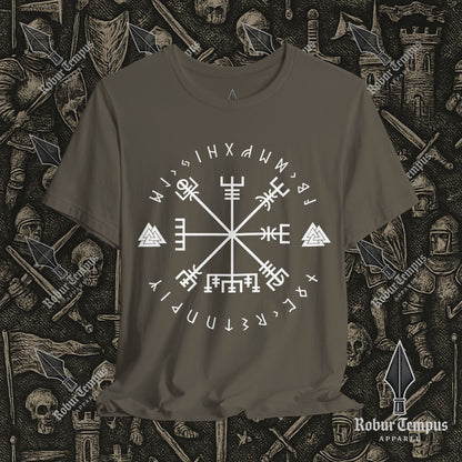 Vegvisir Runic Lettering T-Shirt