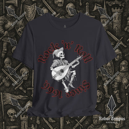 Rock N Roll Skeleton Playing a Lute Graphic T-Shirt