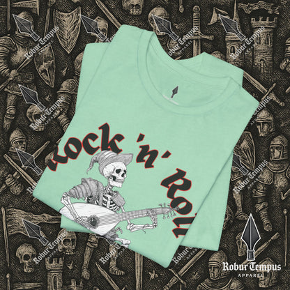 Rock N Roll Skeleton Playing a Lute Graphic T-Shirt