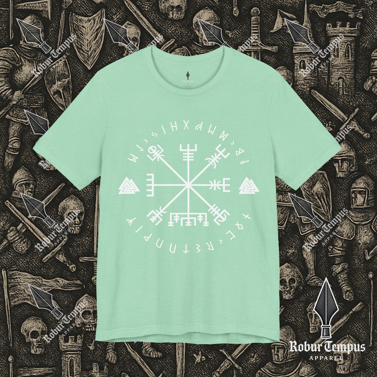 Vegvisir Runic Lettering T-Shirt