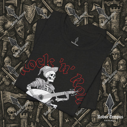 Rock N Roll Skeleton Playing a Lute Graphic T-Shirt