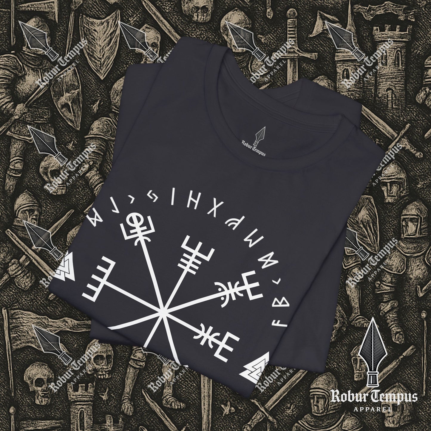 Vegvisir Runic Lettering T-Shirt