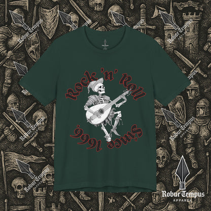 Rock N Roll Skeleton Playing a Lute Graphic T-Shirt