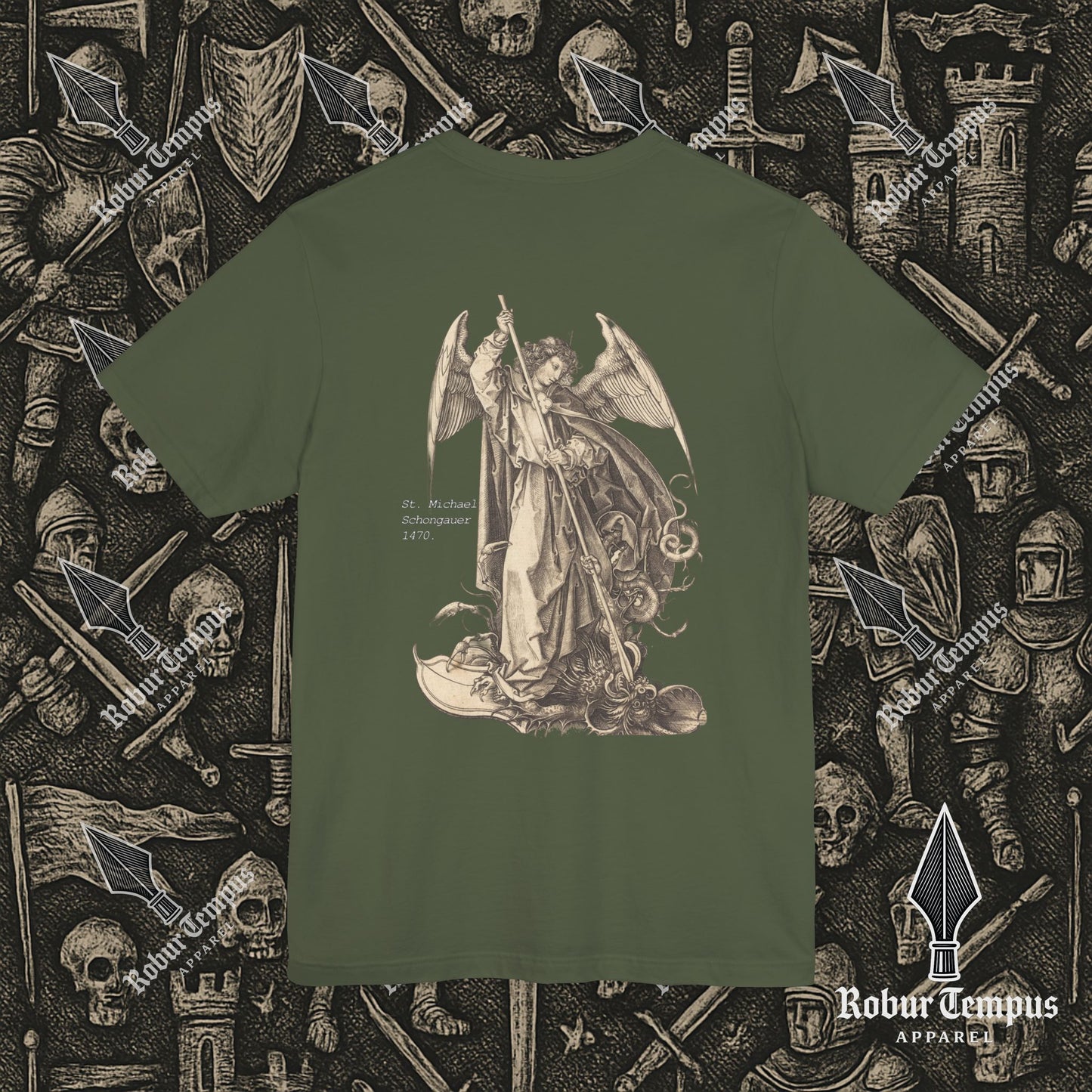 St Michael Schongauer back print T-Shirt