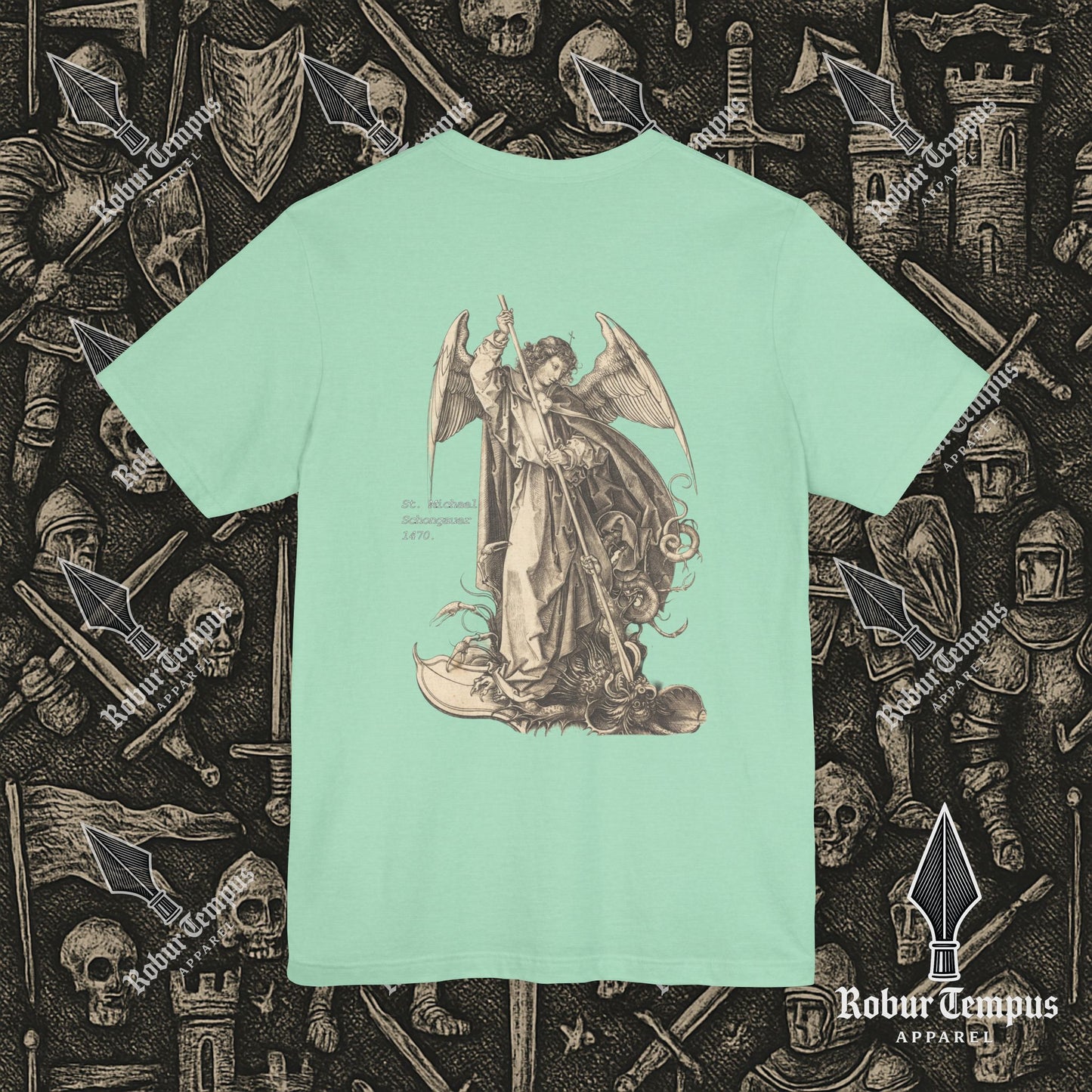 St Michael Schongauer back print T-Shirt