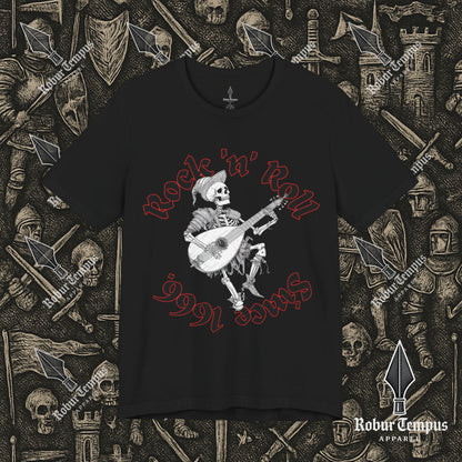 Rock N Roll Skeleton Playing a Lute Graphic T-Shirt