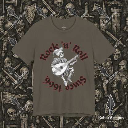 Rock N Roll Skeleton Playing a Lute Graphic T-Shirt