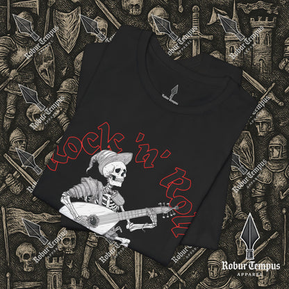 Rock N Roll Skeleton Playing a Lute Graphic T-Shirt
