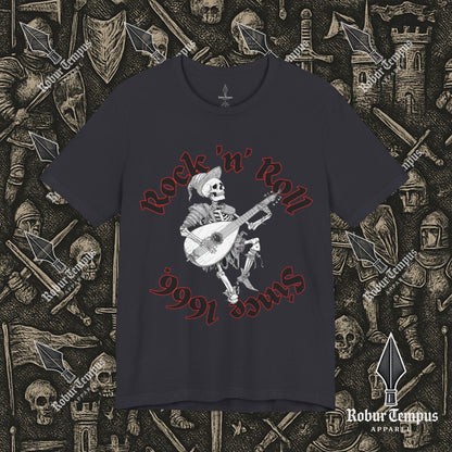 Rock N Roll Skeleton Playing a Lute Graphic T-Shirt