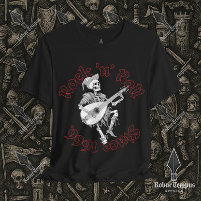 Rock N Roll Skeleton Playing a Lute Graphic T-Shirt