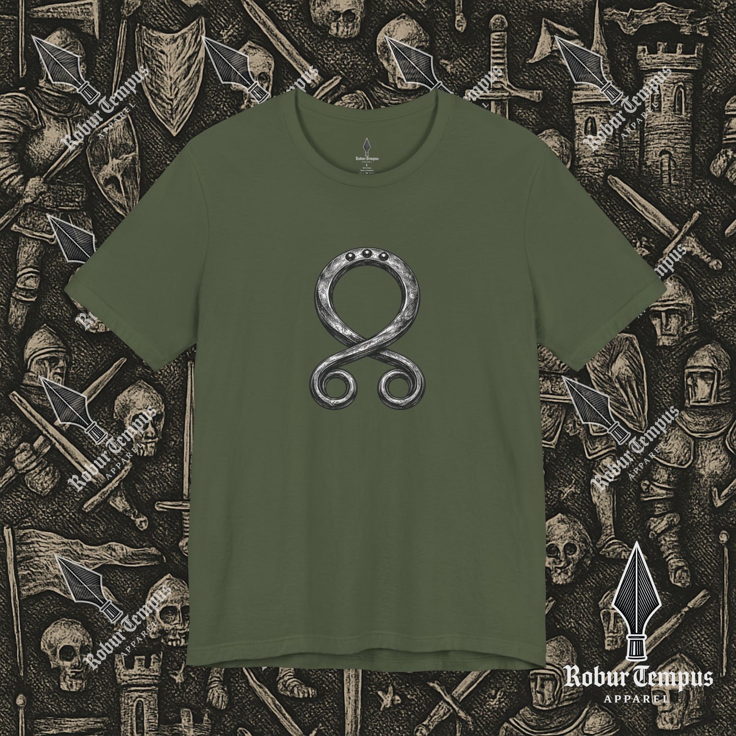 Steel Troll Cross Norse Charm Graphic T-Shirt