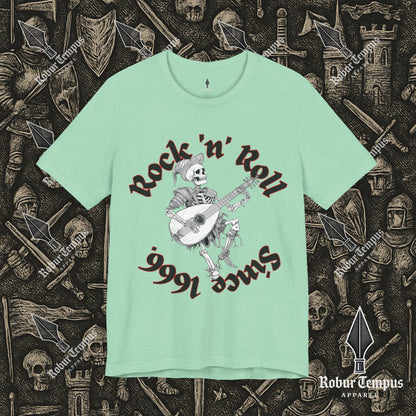 Rock N Roll Skeleton Playing a Lute Graphic T-Shirt