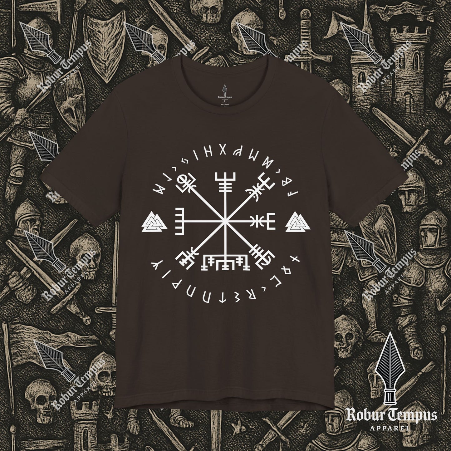 Vegvisir Runic Lettering T-Shirt