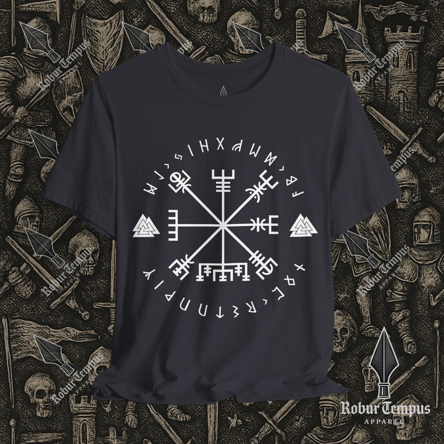 Vegvisir Runic Lettering T-Shirt