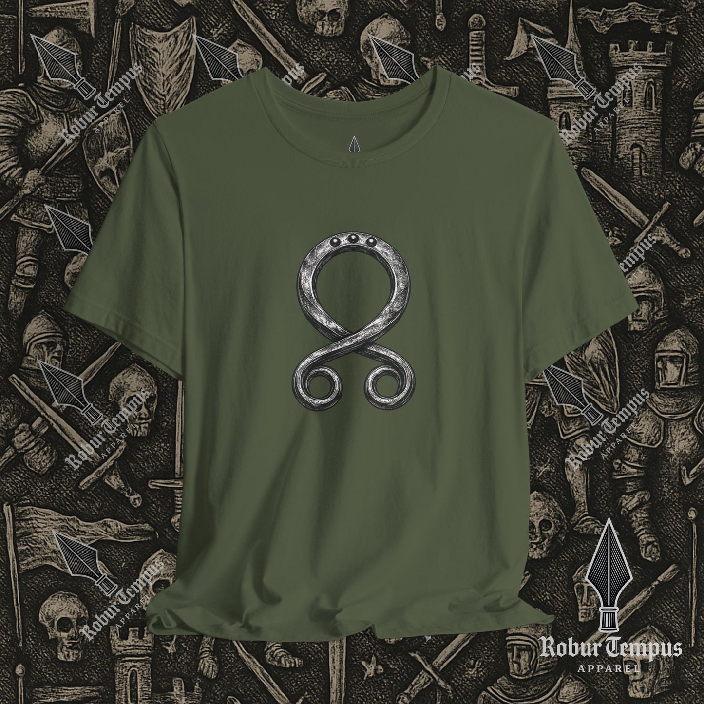Steel Troll Cross Norse Charm Graphic T-Shirt