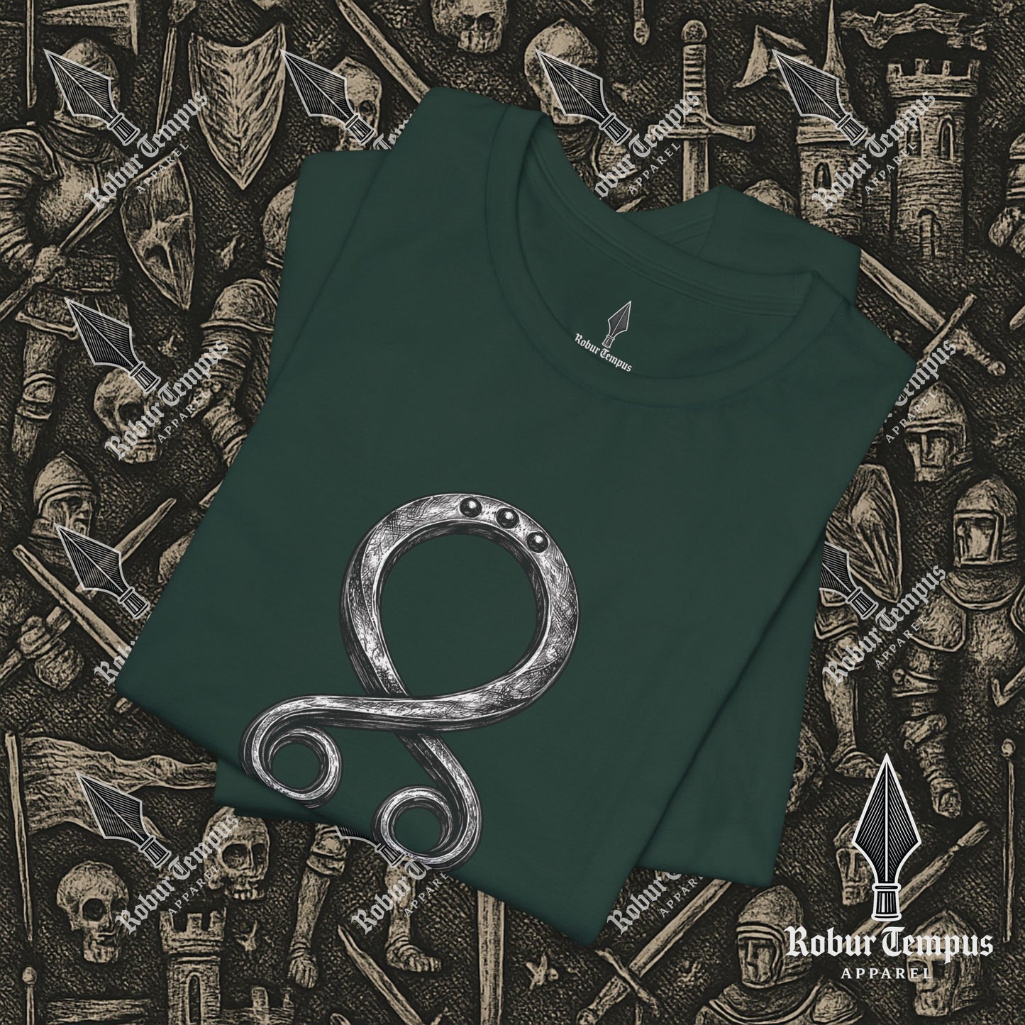 Steel Troll Cross Norse Charm Graphic T-Shirt