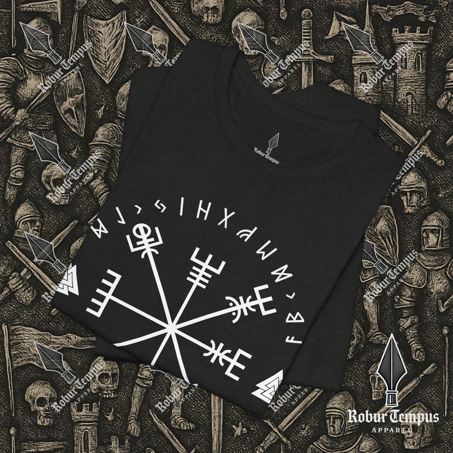 Vegvisir Runic Lettering T-Shirt