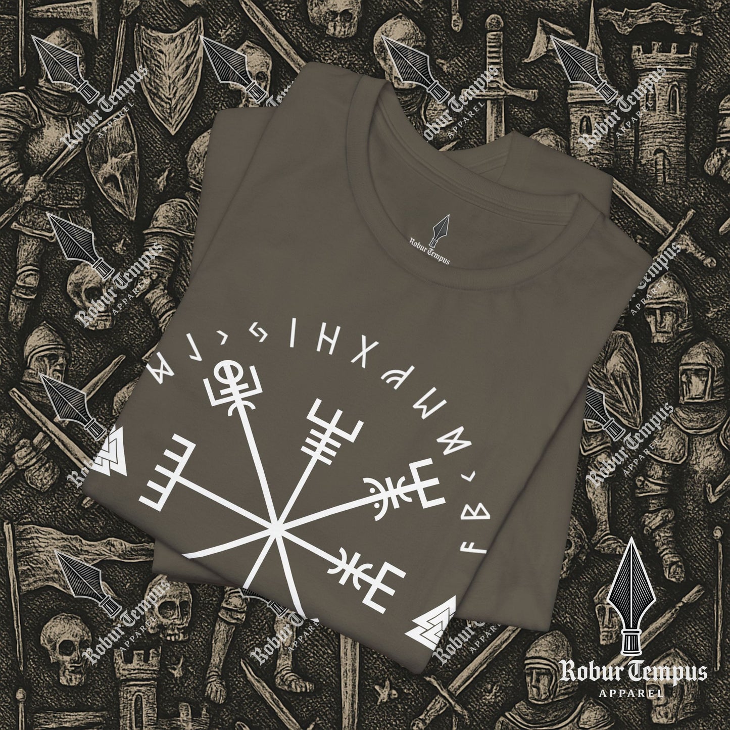 Vegvisir Runic Lettering T-Shirt