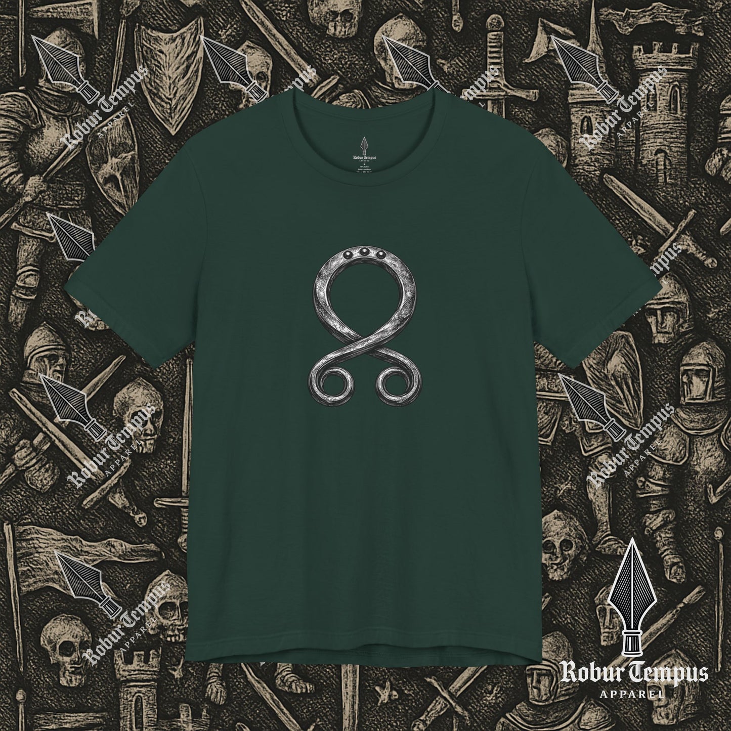 Steel Troll Cross Norse Charm Graphic T-Shirt
