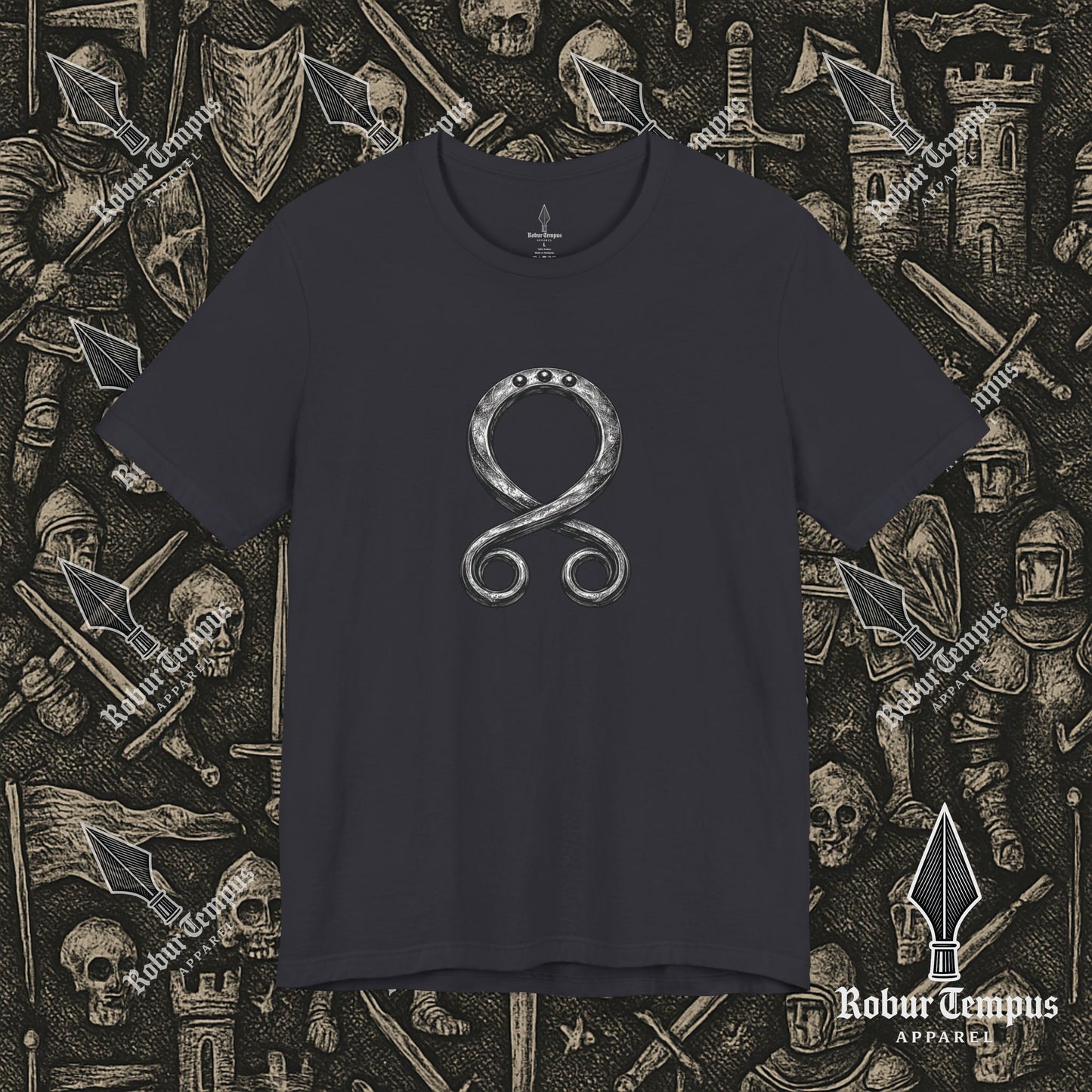 Steel Troll Cross Norse Charm Graphic T-Shirt