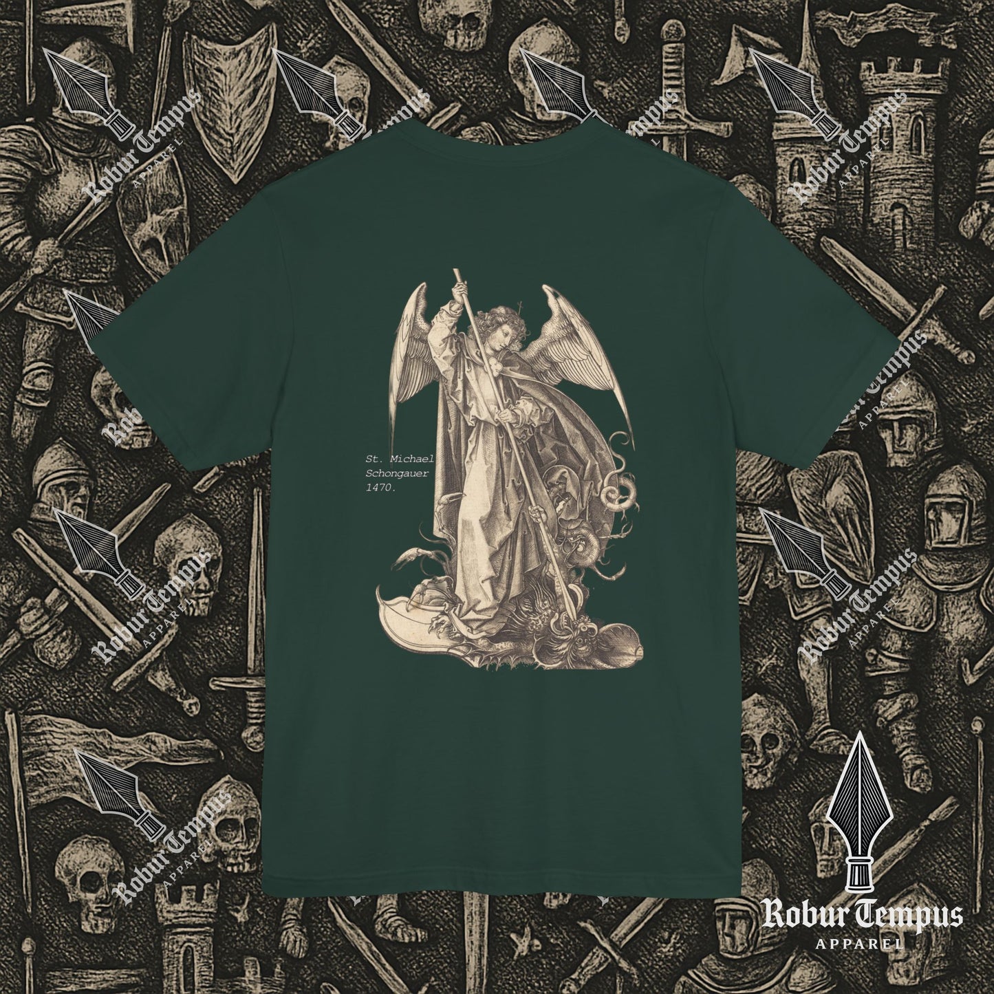 St Michael Schongauer back print T-Shirt