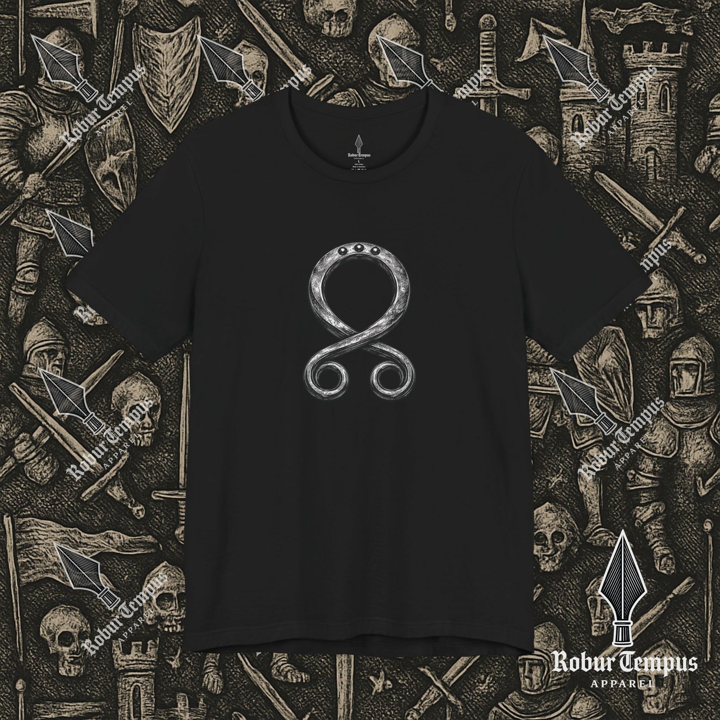 Steel Troll Cross Norse Charm Graphic T-Shirt