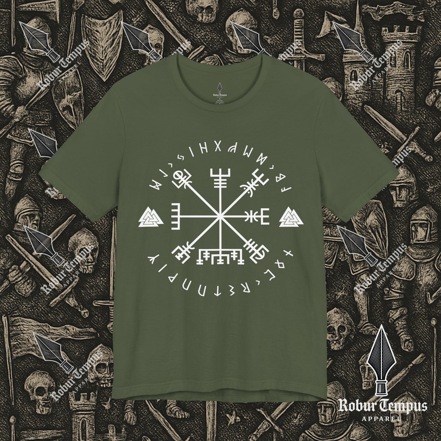 Vegvisir Runic Lettering T-Shirt