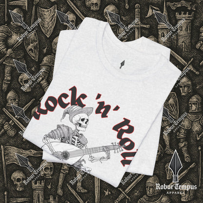 Rock N Roll Skeleton Playing a Lute Graphic T-Shirt