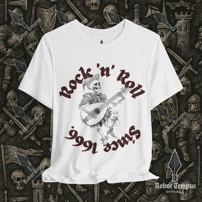 Rock N Roll Skeleton Playing a Lute Graphic T-Shirt
