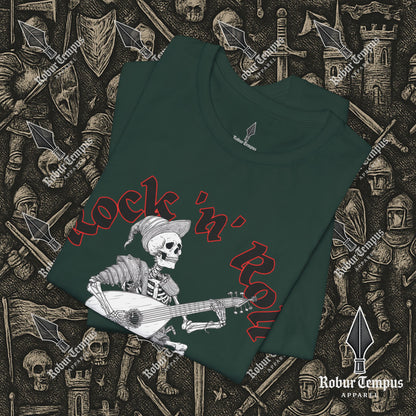Rock N Roll Skeleton Playing a Lute Graphic T-Shirt
