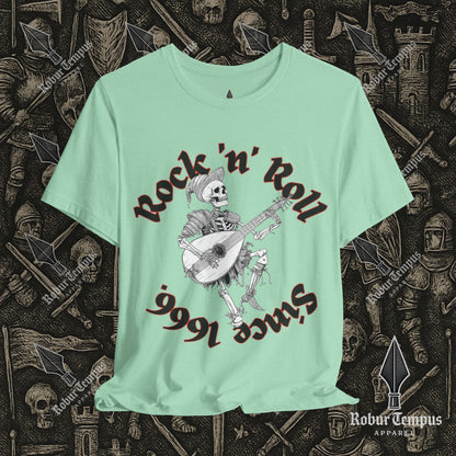 Rock N Roll Skeleton Playing a Lute Graphic T-Shirt