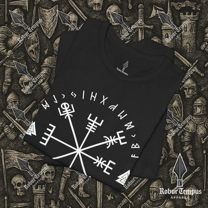 Vegvisir Runic Lettering T-Shirt