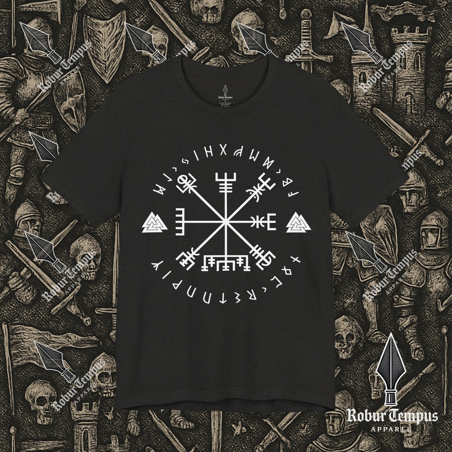 Vegvisir Runic Lettering T-Shirt