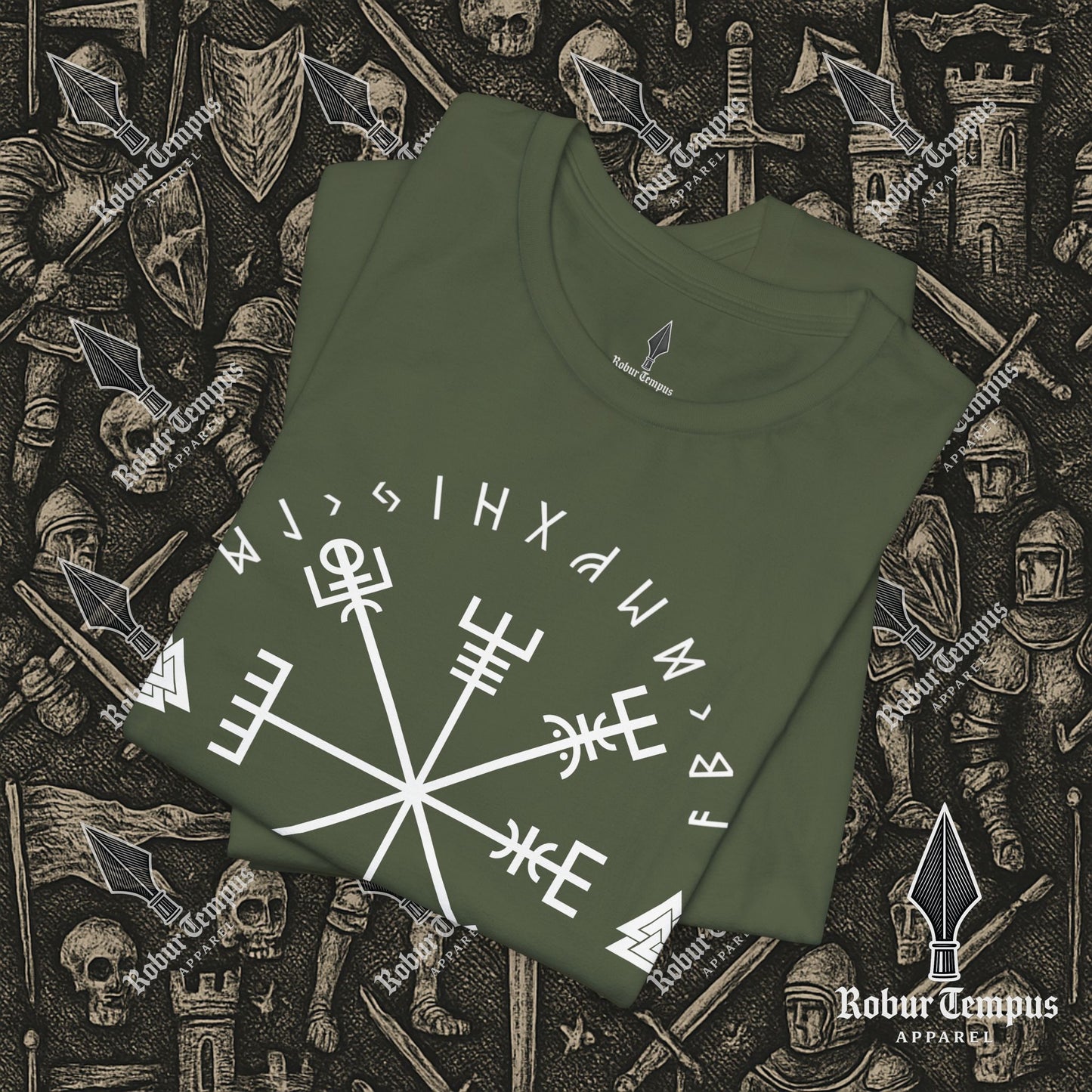 Vegvisir Runic Lettering T-Shirt